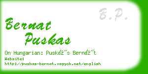 bernat puskas business card